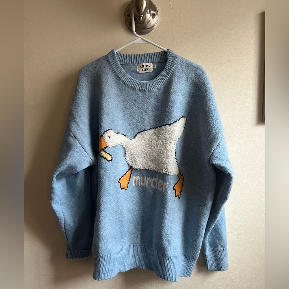 Aelfric Eden Cute Murder Goose Pattern Knit Sweater